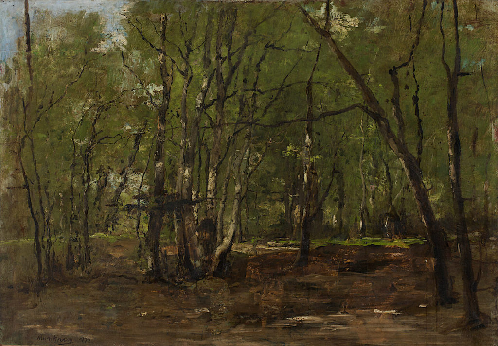 Mihály Munkácsy, Waldlandschaft (Studie zu Die Pfauen), um 1877, Kunstpalast, Düsseldorf, Inv.- ...