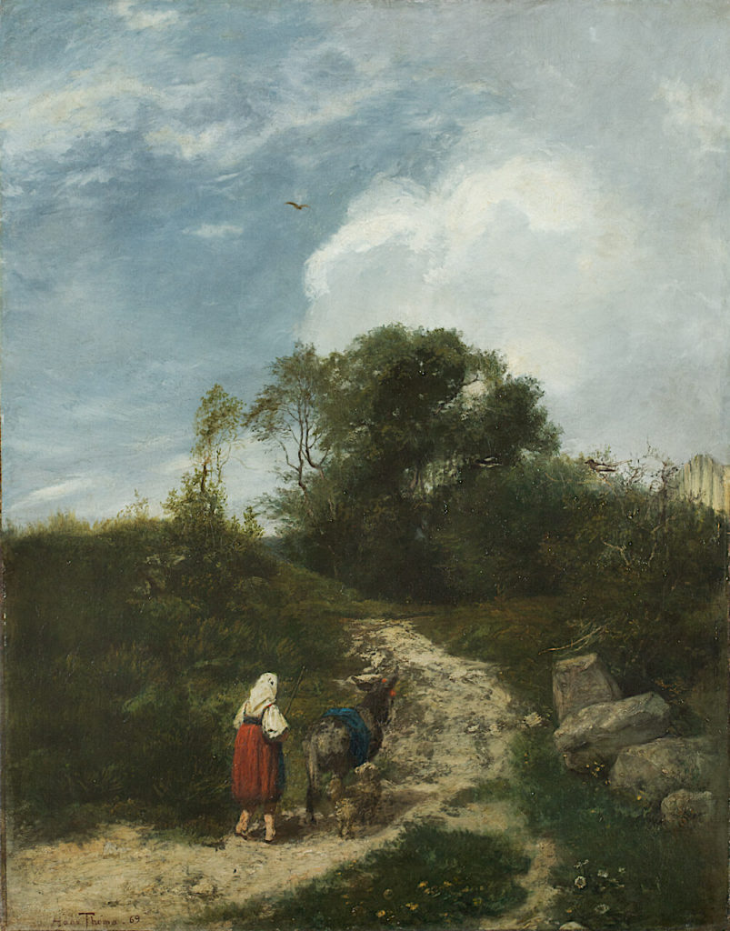 Hans Thoma, Landschaft mit Eseltreiberin, 1869, Kunstpalast, Düsseldorf, Inv.-Nr. M 4334