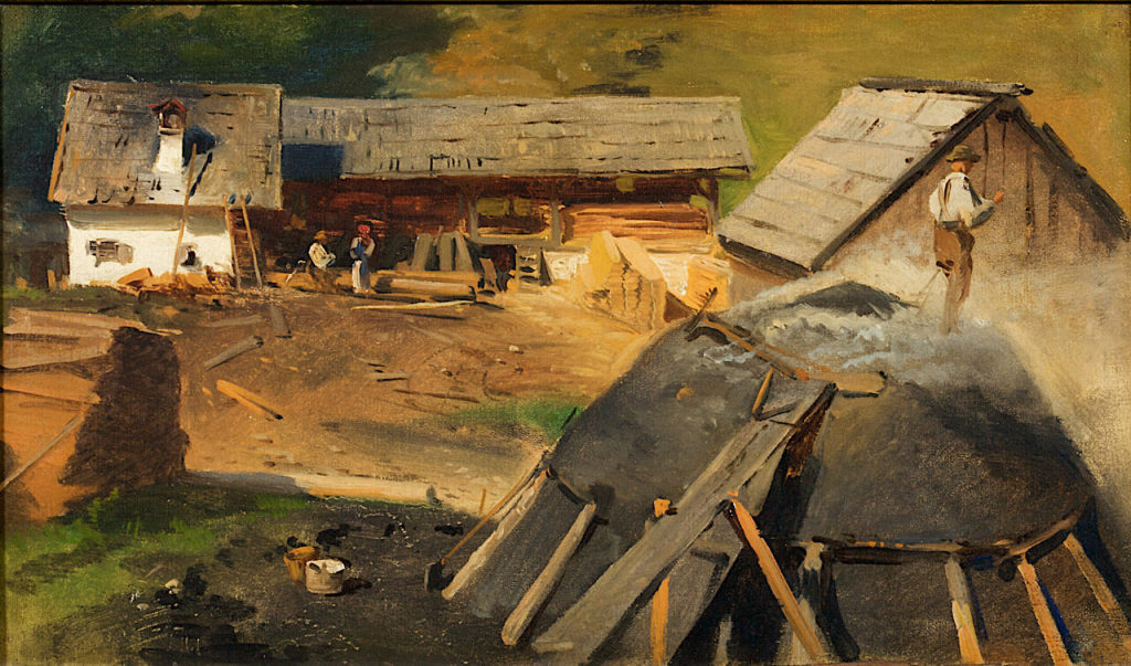 Julius Rollmann, Kohlenmeier mit Hütten, 1859, Kunstpalast, Düsseldorf, Dauerleihgabe der Kunst ...