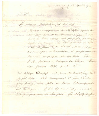 Brief von Georg Forster