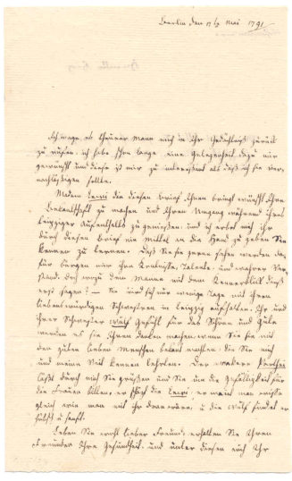 Brief von Henriette Herz