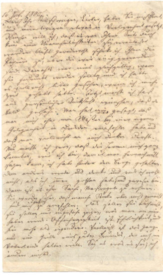 1. Seite des Briefes von Johann Gottfried Seume