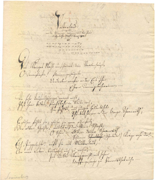1. Seite Gedichtms. von Franz Anton Joseph von Sonnenberg