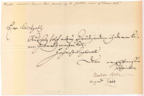 Brief von Karl Gottfried Theodor Winkler
