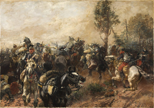 Theodor Rocholl, Der Kampf um die Standarte, 1891, Kunstpalast, Düsseldorf, Inv.-Nr. M 4107