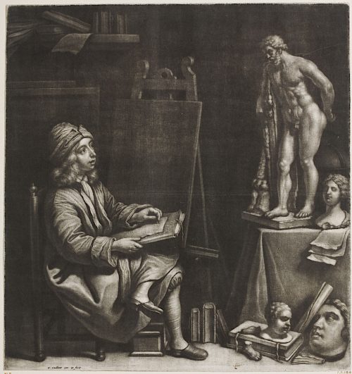 Wallerand Vaillant (Künstler*in), Zeichnender Junge in einem  Atelier, ca. 1665–1675
