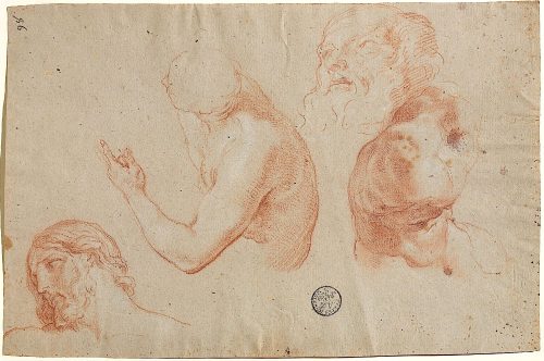 Carlo Maratti (Künstler*in), Studien zu Christus Kopf und seinem Peiniger, ca. 1654-1657