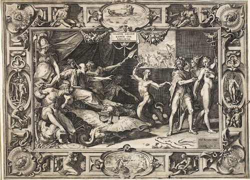 Cornelis Cort (Stecher*in), Die Verleumdung des Apelles, 1572