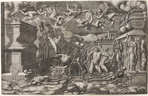 Giorgio Ghisi (Stecher*in), Vision des Hesekiel, 1554