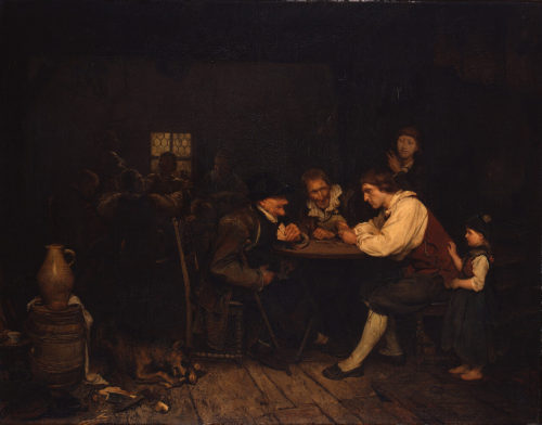 Ludwig Knaus, Die Falschspieler, 1851, Kunstpalast, Düsseldorf, Inv.-Nr. M 4027