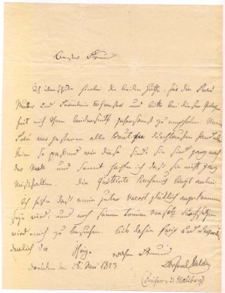 Brief von Ernst Freiherr von der Malsburg