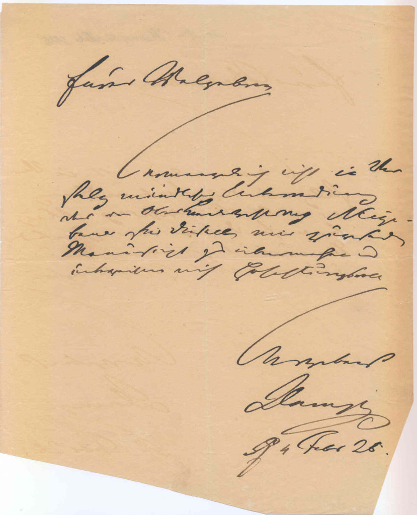 Brief von Karl Albert Christoph Heinrich von Kamptz