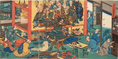 Utagawa Kuniyoshi (Künstler*in), Die Schlacht von Hyōgō | Aus der Serie Die Annalen vom Großen Frieden, Um 1850