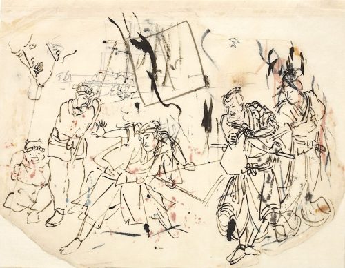 Utagawa Kuniyoshi (Künstler*in), Studie zu Kabuki-Szenen , 19. Jahrhundert