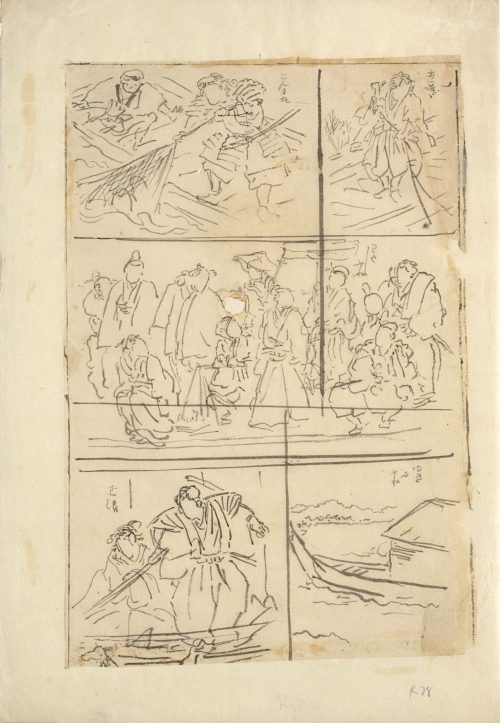 Utagawa Kuniyoshi (Künstler*in), Studien zu mehrern Kabuki-Szenen, Um 1840