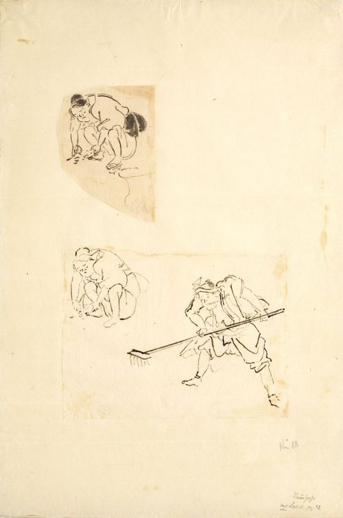 Utagawa Kuniyoshi (Künstler*in), Zwei Figurenstudien aus dem ländlichen Leben, Um 1854