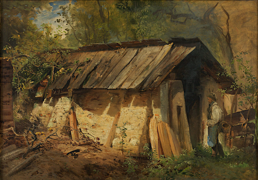 Julius Rollmann, Hütte im Sonnenschein, 1859, Kunstpalast, Düsseldorf, Dauerleihgabe der Kunsta ...