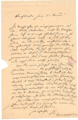 Brief von Willibald Alexis