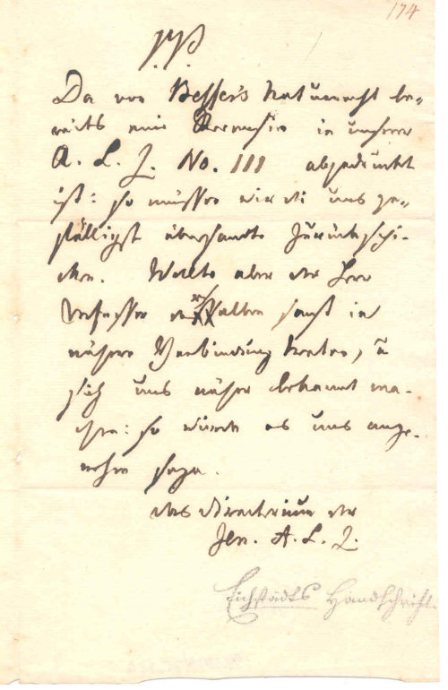 Brief von Heinrich Karl Abraham Eichstaedt