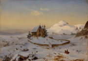 Andreas Achenbach, Schneelandschaft mit Kapelle, 1835, Kunstpalast, Düsseldorf, Inv.-Nr. M 4495