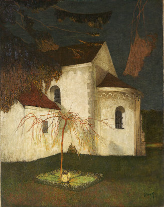 Julius Bretz, Friedhofskapelle im Mondschein, 1900, Kunstpalast, Düsseldorf, Inv.-Nr. M 4754