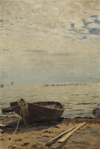 Eugène Dücker, Boot am Strand, Kunstpalast, Düsseldorf, Dauerleihgabe der Kunstakademie Düsseld ...