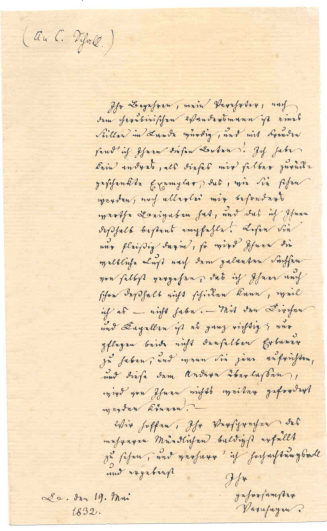 Brief von Karl August Varnhagen von Ense