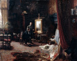 Ferdinand Brütt, Atelierbesuch, 1879, Kunstpalast, Düsseldorf, Inv.-Nr. M 4010