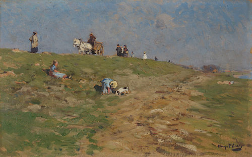 Hugo Mühlig, Am alten Rheindamm bei Düsseldorf-Heerdt (Studie), ca. 1900-03, Kunstpalast, Düsse ...