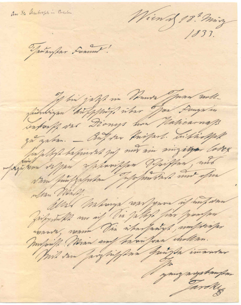 Brief von Karl Ernst Jarcke