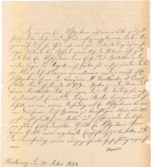 Brief von Wilhelm von Humboldt