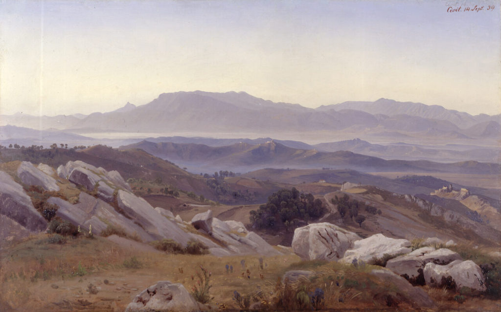 Johann Wilhelm Schirmer, "Italienische Landschaft" - Blick gegen Süden von der Serpentara über  ...