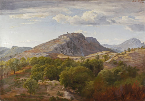 Johann Wilhelm Schirmer, "Ansicht von Civitella" - Blick gegen Norden auf Civitella, aus östlic ...