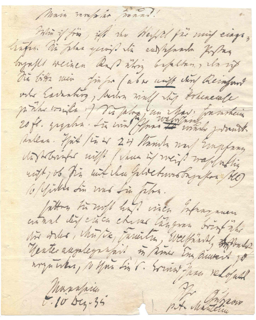 Brief von Karl Ferdinand Gutzkow