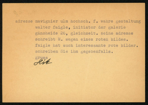 Otto Piene (Empfänger*in), Korrespondenz von Fritz Seitz an Otto Piene, 07.03.1958