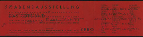 Otto Piene (Verfasser*in), Entwurf Einladung 8. Abendausstellung, ohne Datum