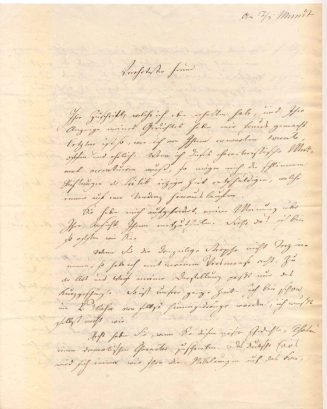 1. Seite des Briefes von Julius Mosen