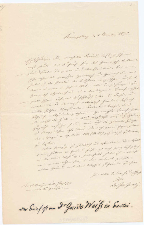 Brief von Johann Jacoby