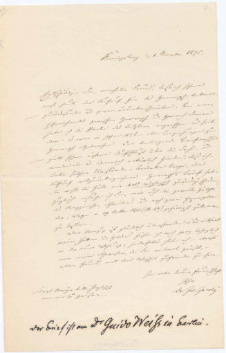 Brief von Johann Jacoby