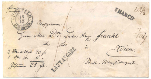 Briefumschlag von Anastasius Grün