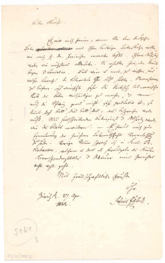 Brief von Julius Fröbel