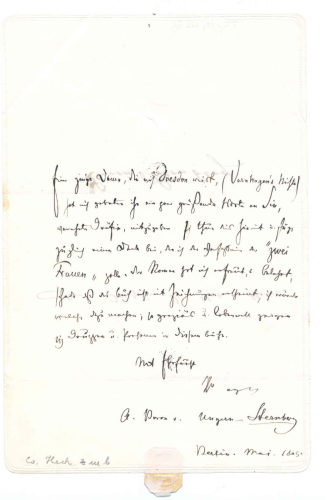 Brief von Alexander Baron von Ungern-Sternberg