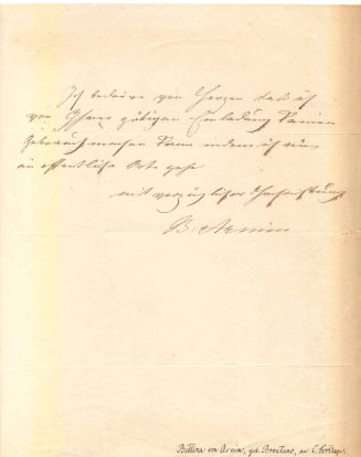 Brief von Bettina von Arnim