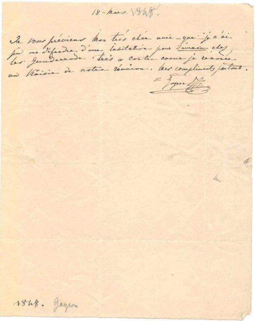 Brief von Heinrich Wilhelm August Freiherr von Gagern