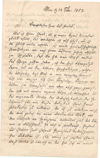 Brief von Friedrich Hebbel