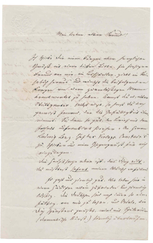 Brief von Adolf Glaßbrenner