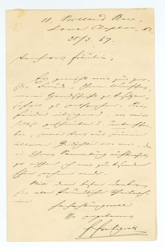 Brief von Ferdinand Freiligrath