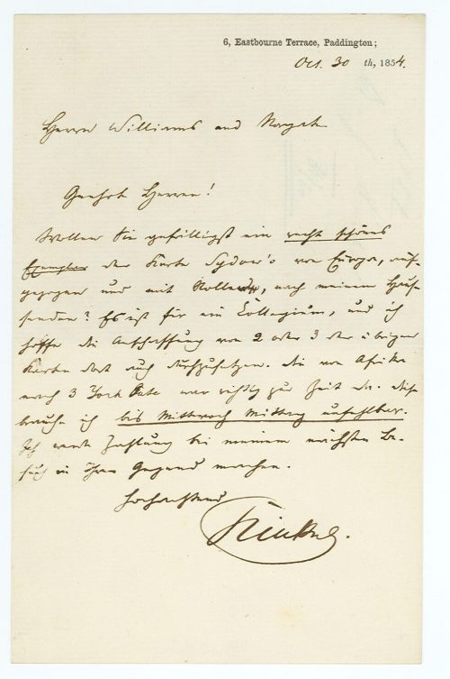 Brief von Gottfried Kinkel