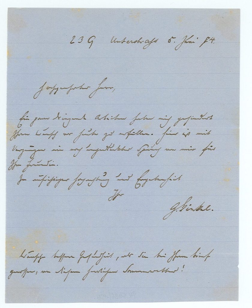 Brief von Gottfried Kinkel