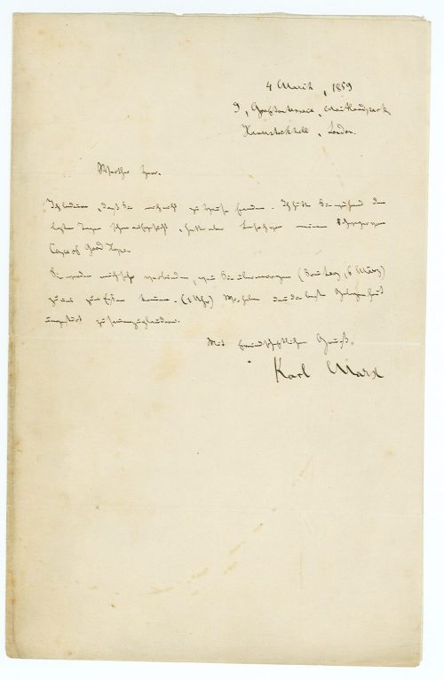 Brief von Karl Marx